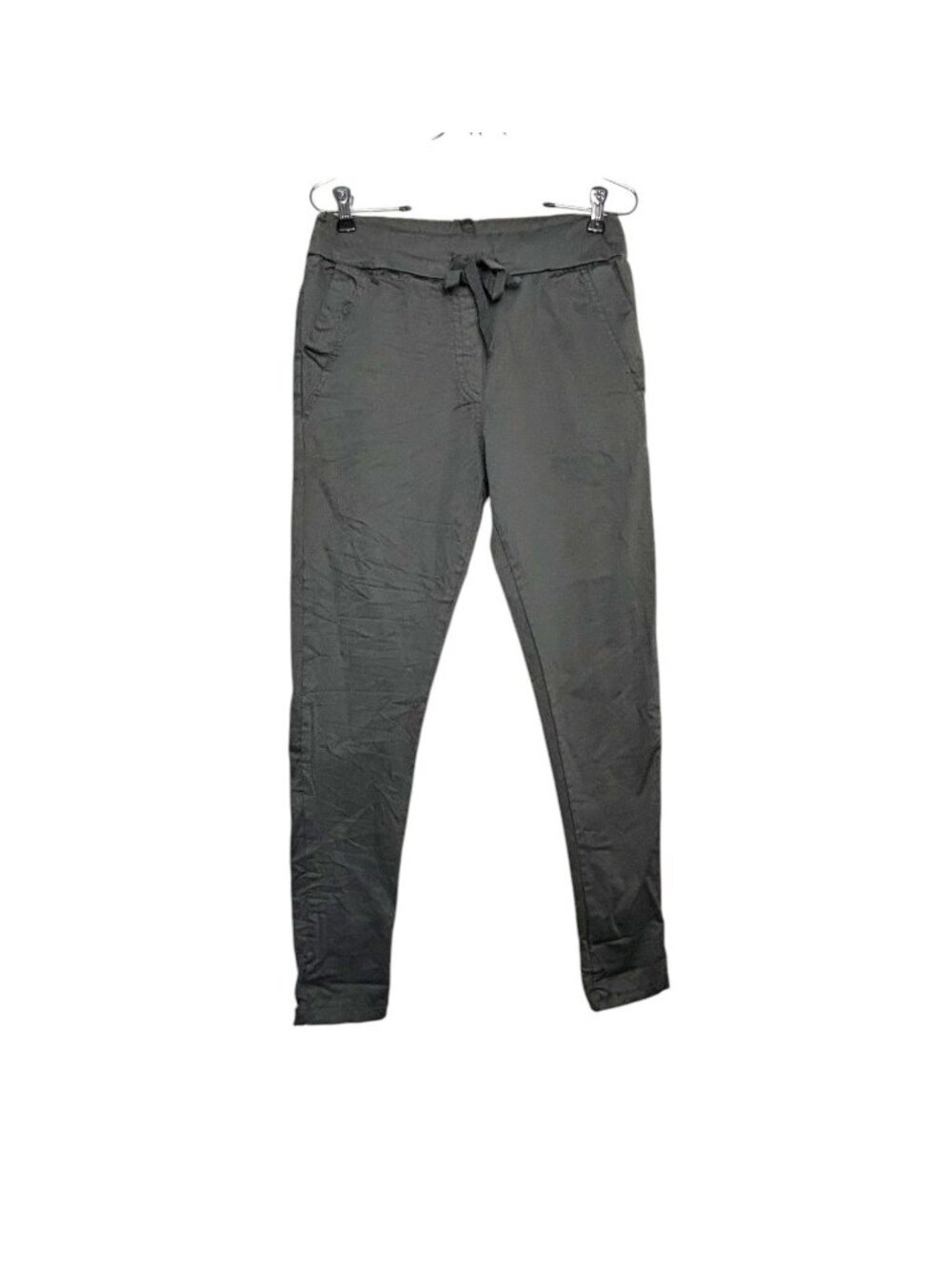 Venti6 Women's Solid Crinkled Jogger in Charcoal Gray - Sz XS - New